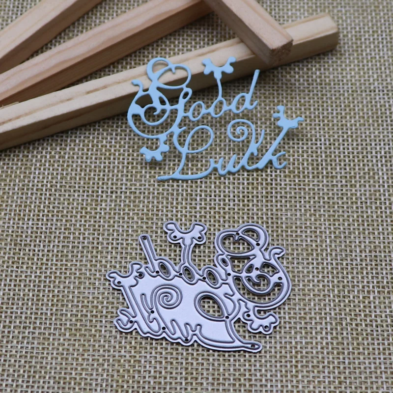 

Metal Cutting Dies Lace Good Luck Words Diy Scrapbooking Photo Album Decorative Embossing Paper Card Crafts Die