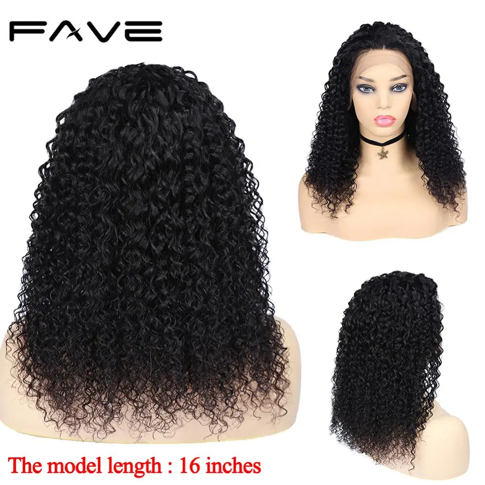 Kinky Curly Human Hair Wigs 13X4 Lace Frontal Wig 150% Density FAVE HAIR Jerry Curly Lace Front Human Hair Wigs For Black Wowen