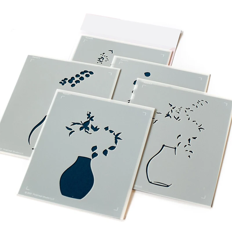 Новинка 2021 г. прозрачный трафарет в виде цветочной вазы наборы штампов для резки