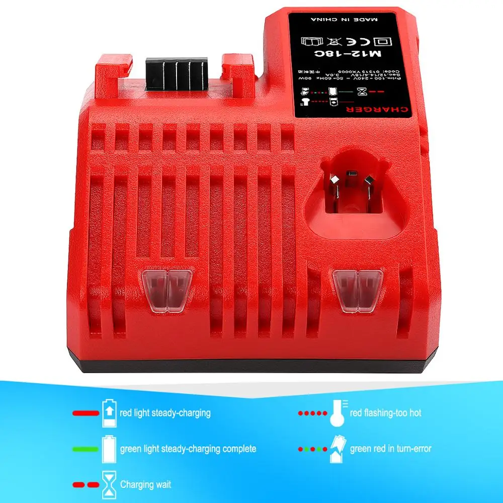 Высокое качество 12V-18V Зарядное устройство для Милуоки Li-Ion Батарея M18 C18C C1418C 48-11-1820