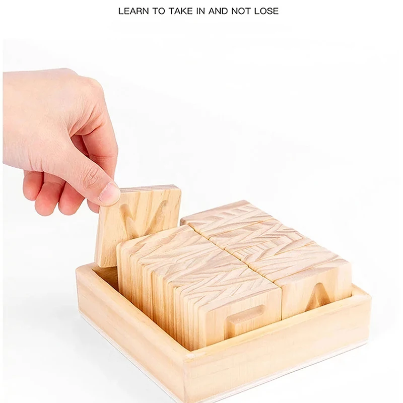 

Montessori Wooden Toys Alphabet Groove Board Learning Letters Toy Preschool Education Toys For 4-6 Years Old Kids