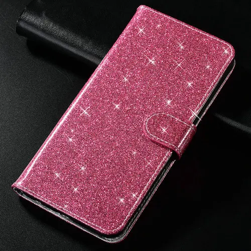 Glitter- rose red Модный сверкающий чехол Huswei Honor 7A Pro, кошелек в виде блокнота, дизайн huawei 7A, чехлы для телефонов, сумка, чехол - Цвет: Glitter- rose red