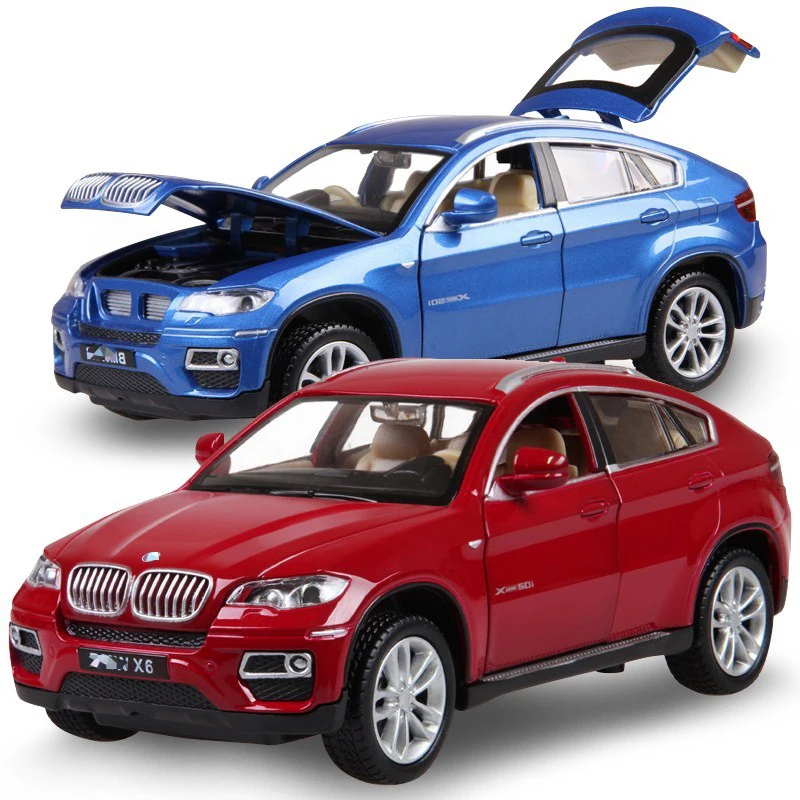 Модель автомобиля в масштабе 1:24 BMW X6 Coupe SUV из сплава модель игрушечного со звуком