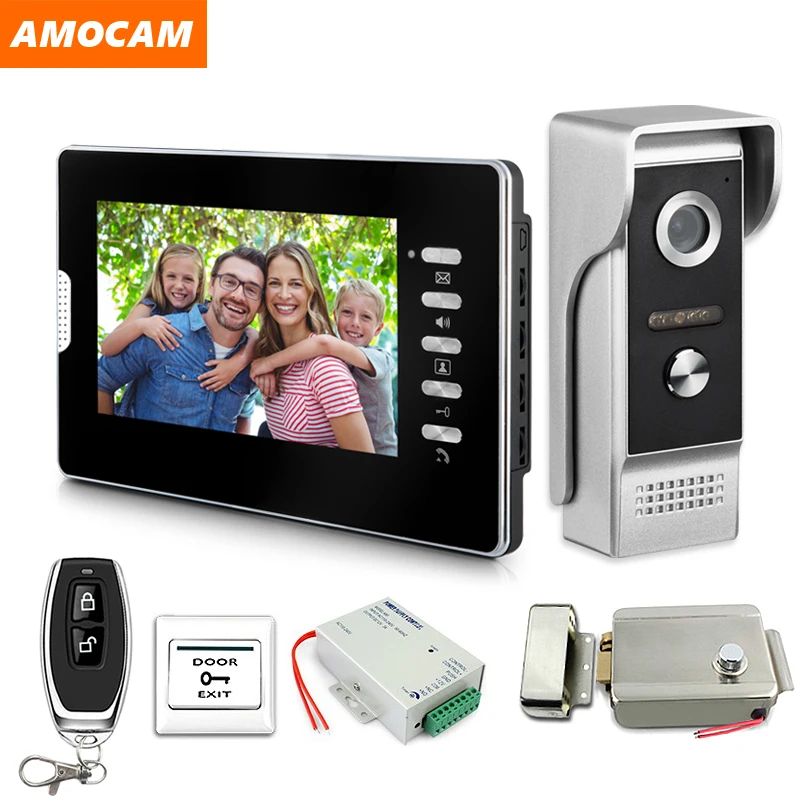 Система видеодомофона с электрическим замком 7 дюймов дистанционное управление