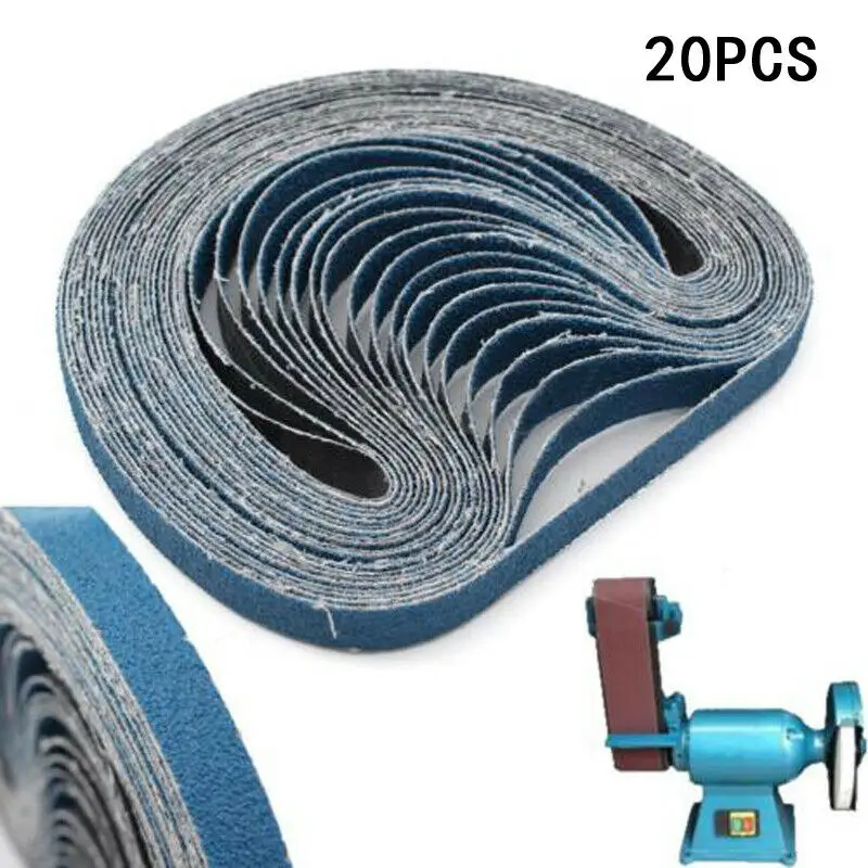 

20 PCS 330*10mm Sandpaper Abrasive 13x0.4inch Sanding Belts 60 Grit For Metal