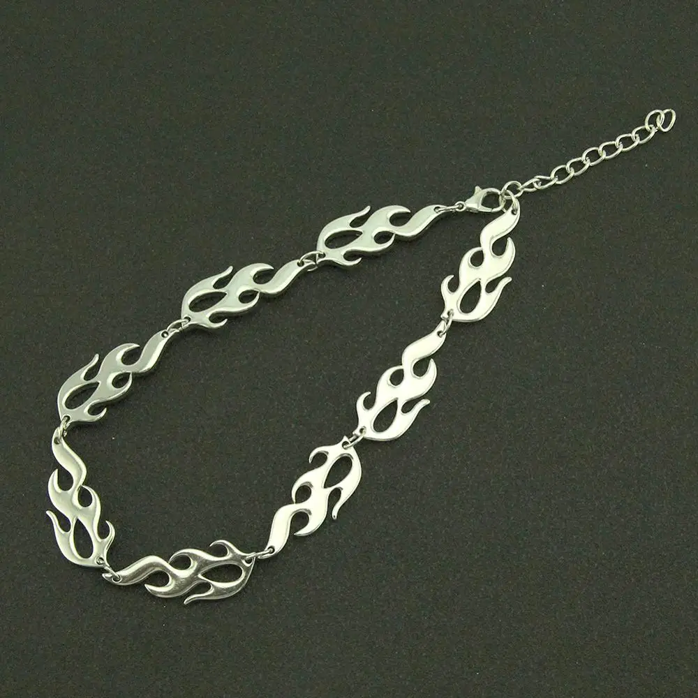 

Harajuku Streetwear Flame Unisex Choker Necklace Punk Style Pendant Necklace Rock Chain Jewelry Accessories Gifts