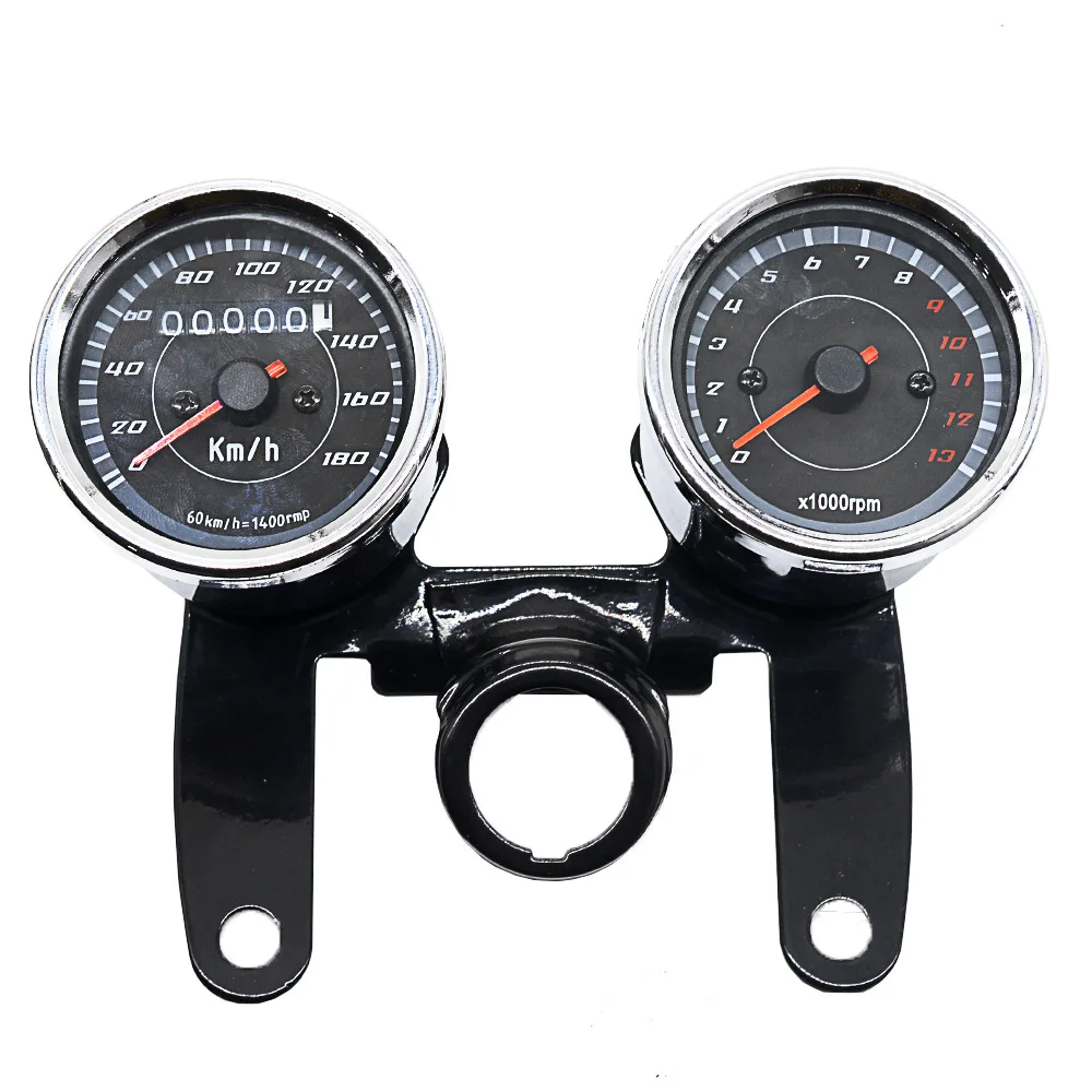 

New 2-in-1 refitted motorcycle odometer tachometer kilometer meter 12V universal led instrument hot sale