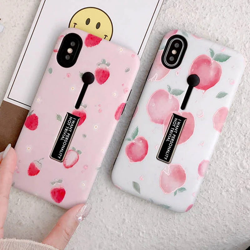 Чехол для iPhone 11 Pro XS Max X XR 6S 7 8 Plus с подставкой в виде ананаса фруктовым розовым