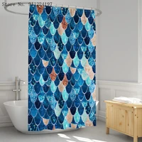color fish scale waterproof shower curtain polyester for teens showering bath decoration curtains with hooks in the bathroom