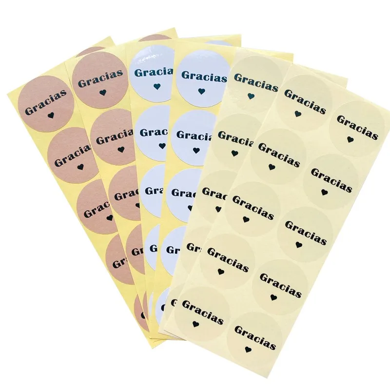 

100pcs round merci Stickers seal labels sticker for Package decorate handmade sticker stationery