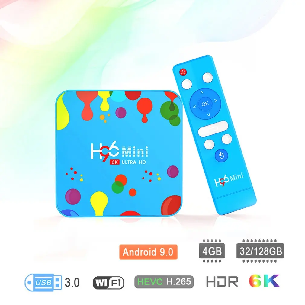 H96mini Smart tv box Android 9 0 2 4G/5G Wifi Bluetooth 4 H6 4k Full HD медиаплеер Netflix H96 мини приставка |
