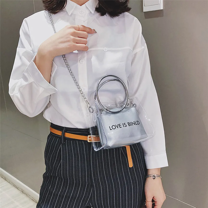 Роскошная женская сумка прозрачная квадратная на плечо сумка-мессенджер +