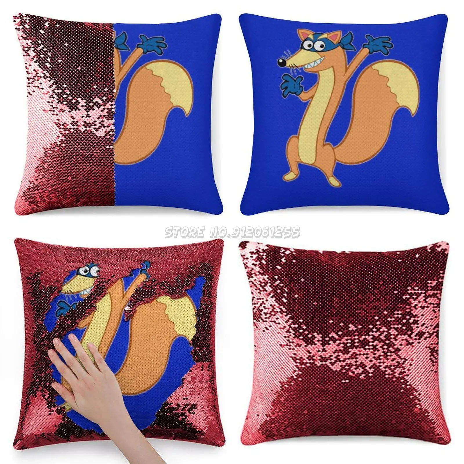 Swiper Sequin Подушка волшебный подушки крышка с на молнии для офиса Семья 40X40cm
