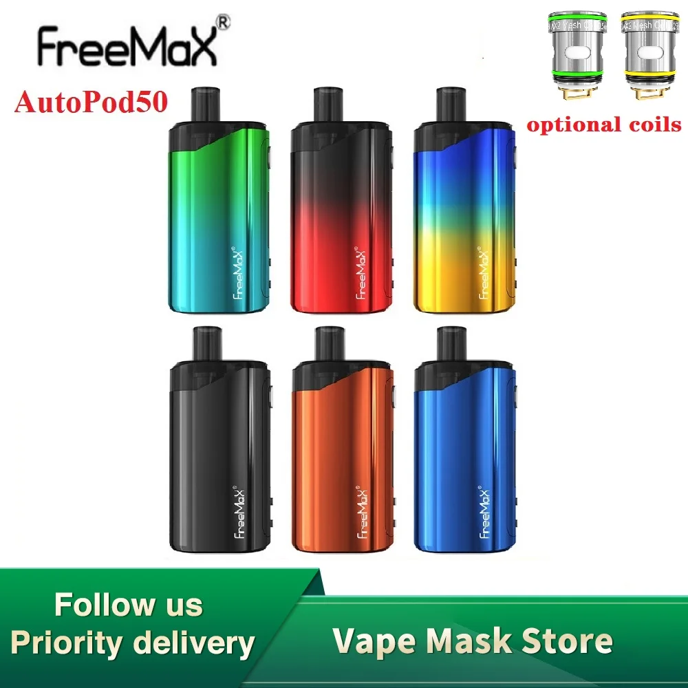 Горячая Распродажа электронная сигарета Freemax AutoPod50 вейп Pod Kit 2000 мАч с 4 мл и 0.5 Ом/0 25