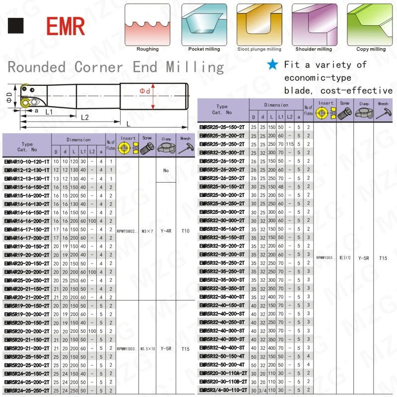 MOSASK инструмент EMR 12 мм 16 20 адаптер лезвие из цементированного карбида RP CNC фреза с
