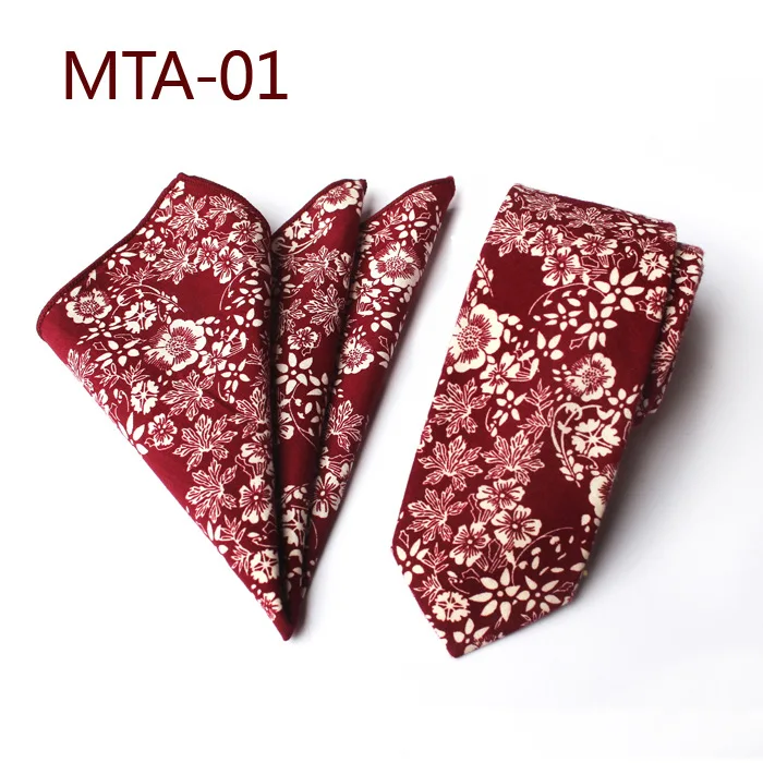 

Linbaiway Floral Jacquard Woven Men Tie Handkerchief Set Cotton Neck Ties for Men Suit Business Wedding Pocket Towel Custom Logo