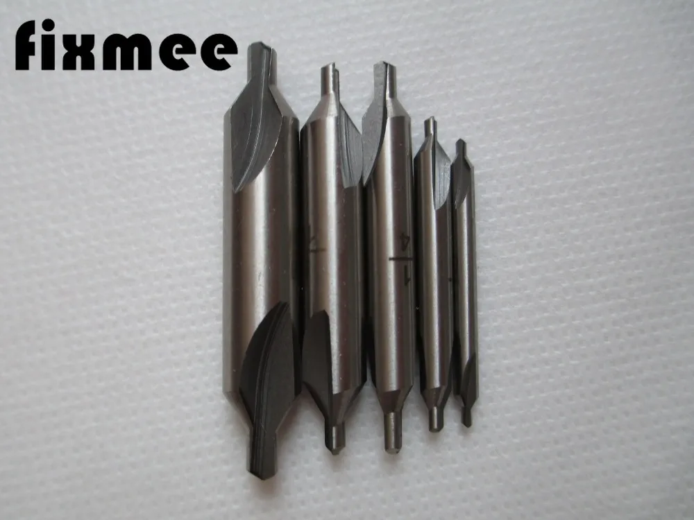 5Pcs HSS Combined Center Drills 60 Degree Countersink Bits Set 1/8&quot 3/16&quot 1/4&quot 5/16&quot 5/32&quot High Speed Steel Drill Bit |