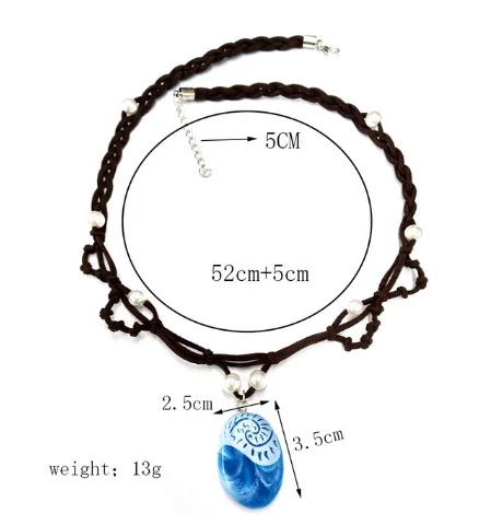 Костюм для косплея «Моана» для девочек, платье принцессы Vaiana, одежда с necklace ем для костюмов на Хэллоуин, подарки для девочек - Цвет: necklace