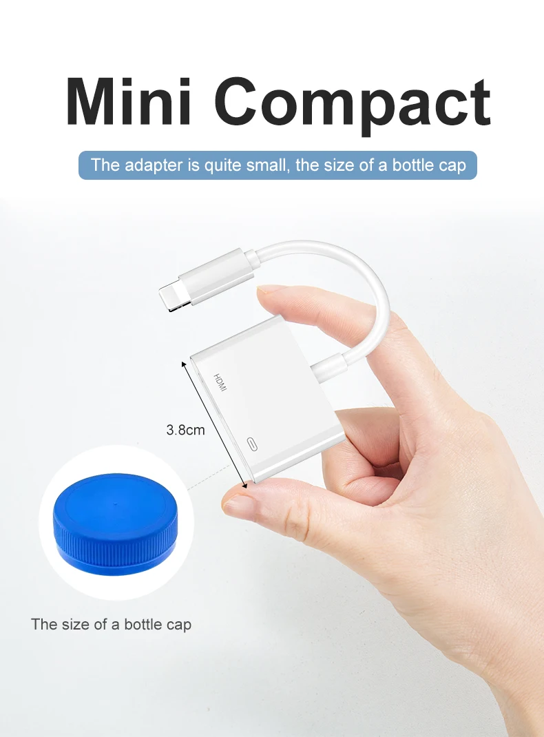 Новый переходник HDMI для iPhone iPad Apple Telefone Motel Para TV com o Mesmo Cabo de tel