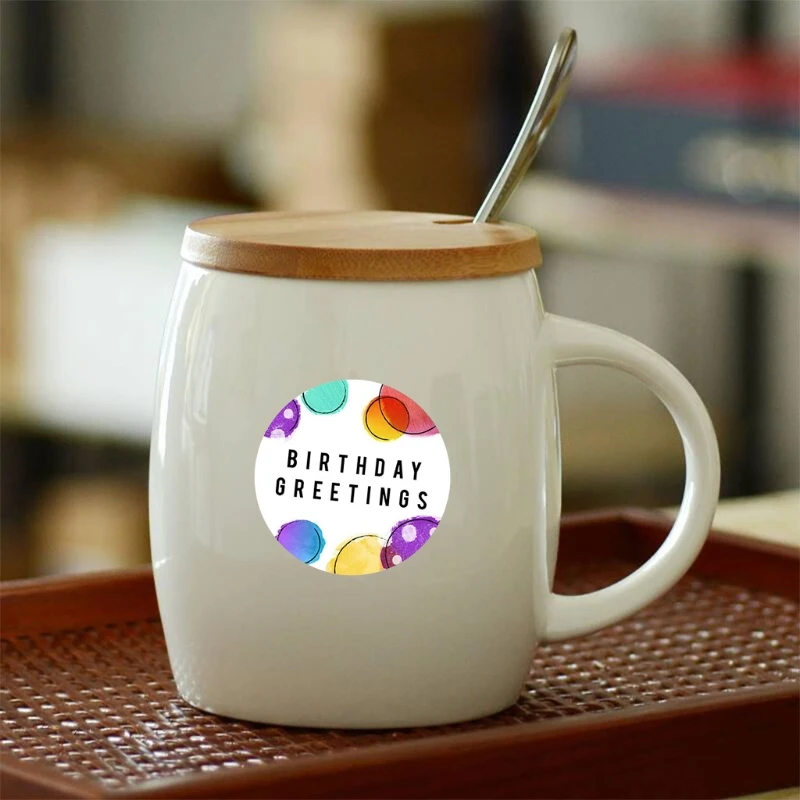 

500pcs Happy Birthday Stickers Greetings Round Seal Labels for Party Gift Packaging Scrapbooking Cards Decoration