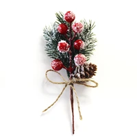 10pcs christmas artificial pine branch berry holly flower bouquet pick xmas decor ornament christmas decoration bouquet