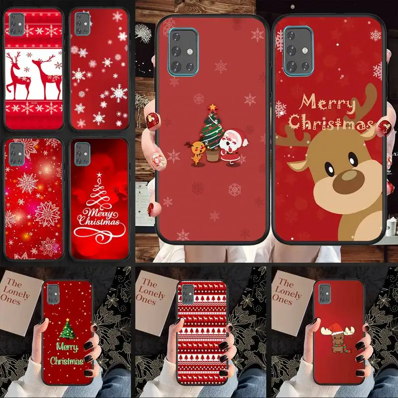 

Merry Christmas Snow Deer Phone Case For Samsung A30 A20 A20S A10 A10S A9 A8 A6 A6S A40 STAR Lite Cover Coque