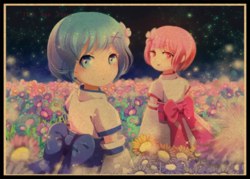 Новинка постеры из крафт-бумаги RE ZERO-start Life in other World Мультяшные принты четкое