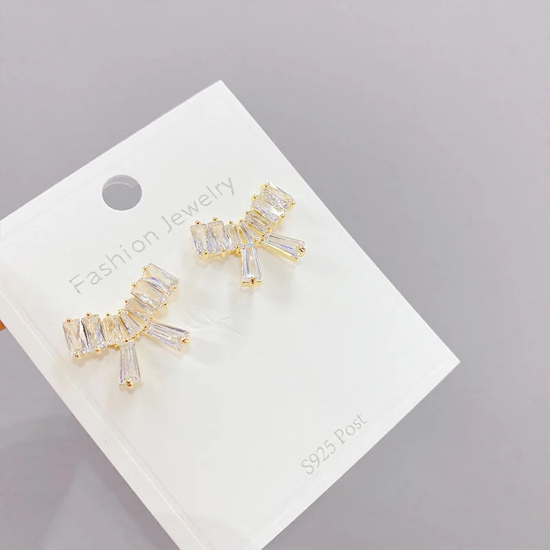 

Wholesale Silver Plated Elegant Graceful Bow Women Girl Lady Zircon Finely Inlaid Stud Earrings Korean Jewelry
