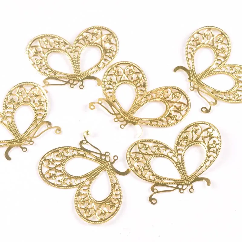 

20Pcs Filigree Wraps Flower butterfly Connectors Metal Crafts Gift Decoration DIY Findings Jewelry Making 43x21mm YKL0764