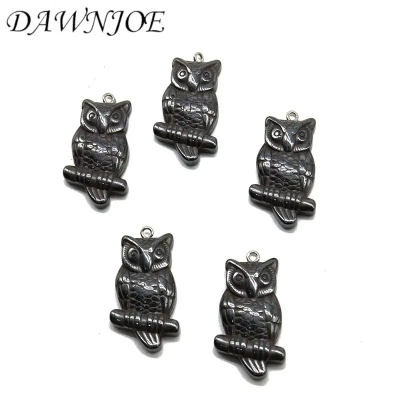 Немагнитный гематит для изготовления браслетов, ожерелий, ювелирных изделий, 1/5 шт., 33x19 мм, AAA, натуральный камень, сова