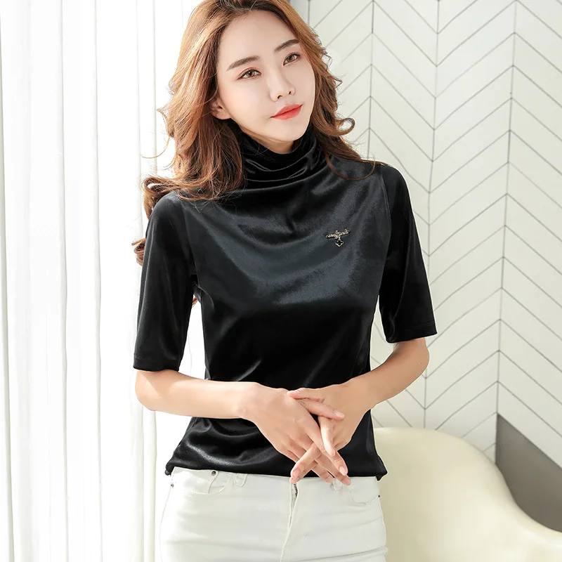 Blusas Mujer De Moda 2020 женская одежда летние блузки рубашка с высоким воротником