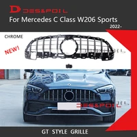 for 2022 new mercedes c class w206 sports amg line gt grille vertical front bumper racing grill c200 c260 c220 only sorts