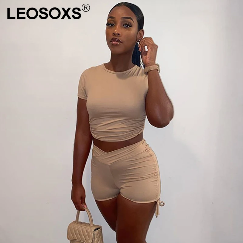 

Модные футболки, короткий топ и шорты, костюмы, комплект из 2 предметов для женщин, летние сексуальные футболки, спортивная одежда, Женский о...