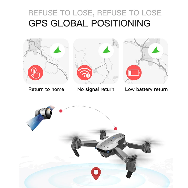 SG907 GPS Drone с 4K HD Регулировочная камера Широкоугольный 5G WIFI FPV RC Quadcopter