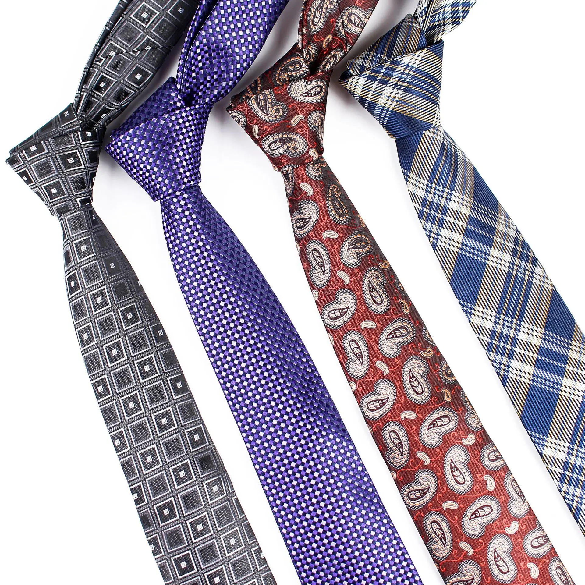 

Sitonjwly 7cm Paisley Floral Jacquard Neck Ties for Men Wedding Business Suits Skinny Tie Men Necktie Gravatas Custom Logo