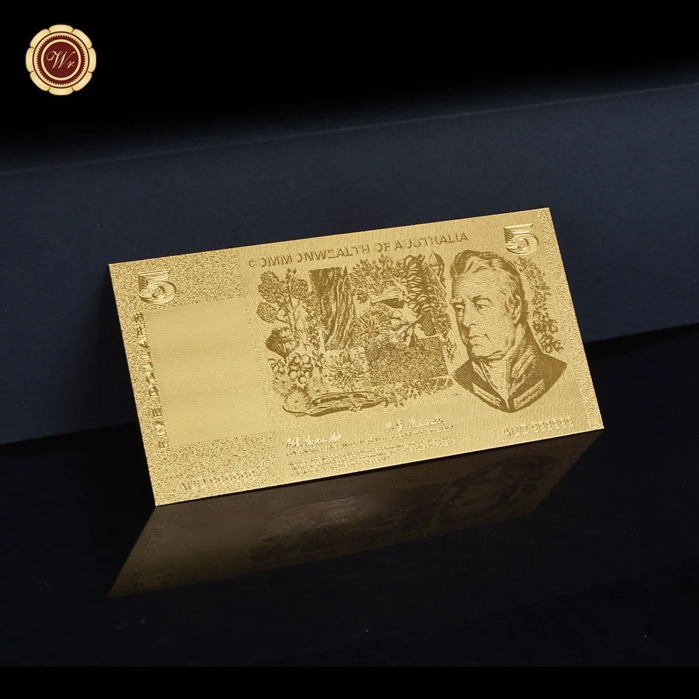 Оптовая продажа новые австралийские банкноты WR из золотой фольги 1/2/5/10/100/500