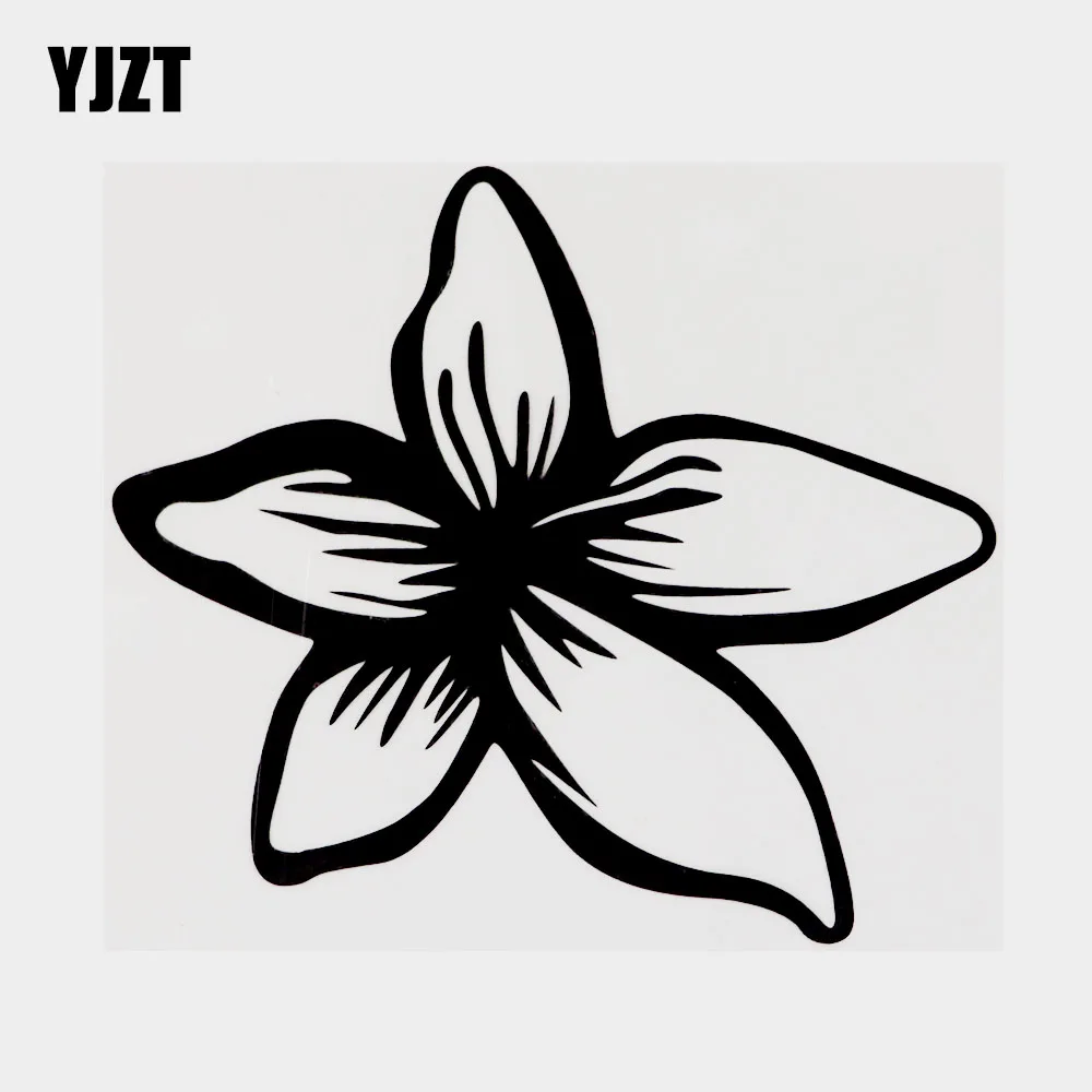 

YJZT 13.5CM×12CM Fashion Plant Flower Decal Black/Silver Vinyl Car Sticker 18B-0427