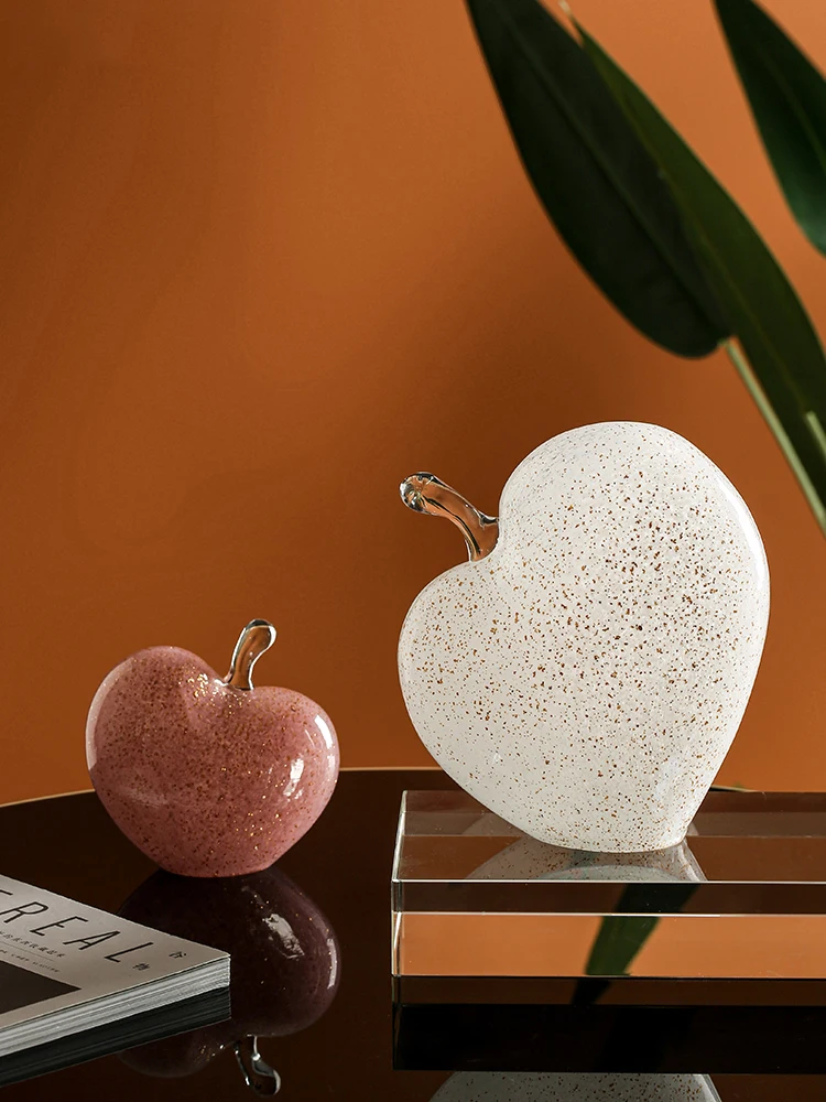Modern Creative apple  figurines & Miniatures blue fruit ceramic Crafts  birthday gift For Home wedding Decor