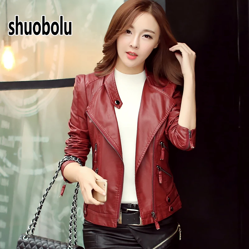 2020 новая весенняя и осенняя Женская куртка из искусственной кожи veste en cuir femme