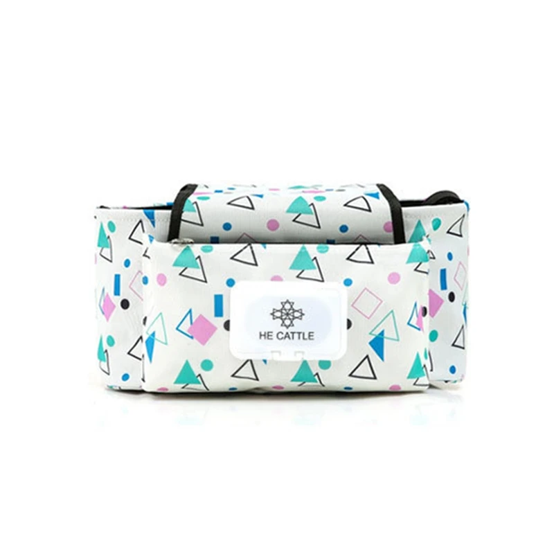 

He Cattle Baby Stroller Diaper Bag Large Capacity Universal Baby Carriage Bag Wipes Cover Design Hanging Storage Bag