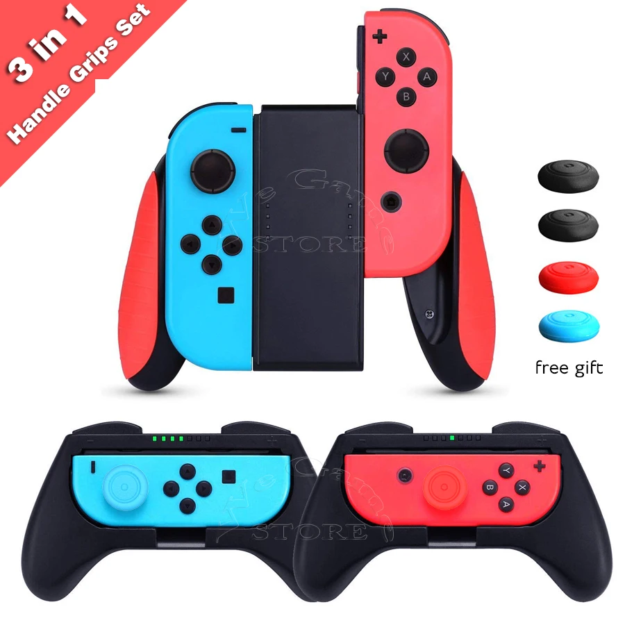 

3 in 1 Nintend Switch Joycon Comfortable Handle Grip Nintendoswitch Controller Holder Nintendos Gamepad Stand for Nintendo NS