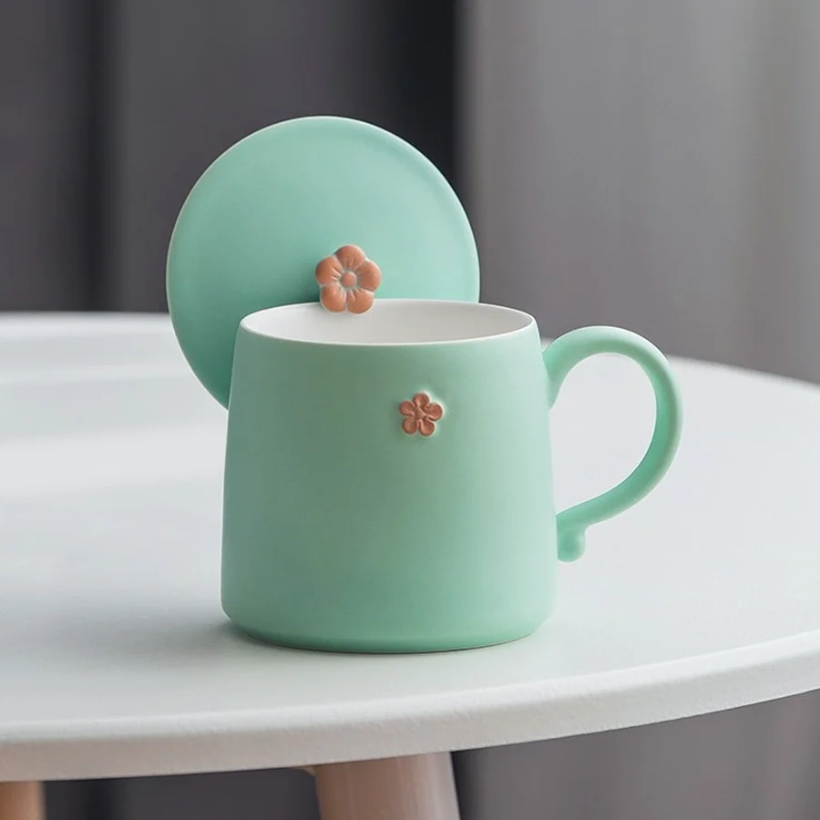 

Nordic White Mug Ceramic Cute Breakfast Milk Tea Reusable Creative Mug Coffee Smoothie Filizanki Do Kawy Bar Supplies DE50MK