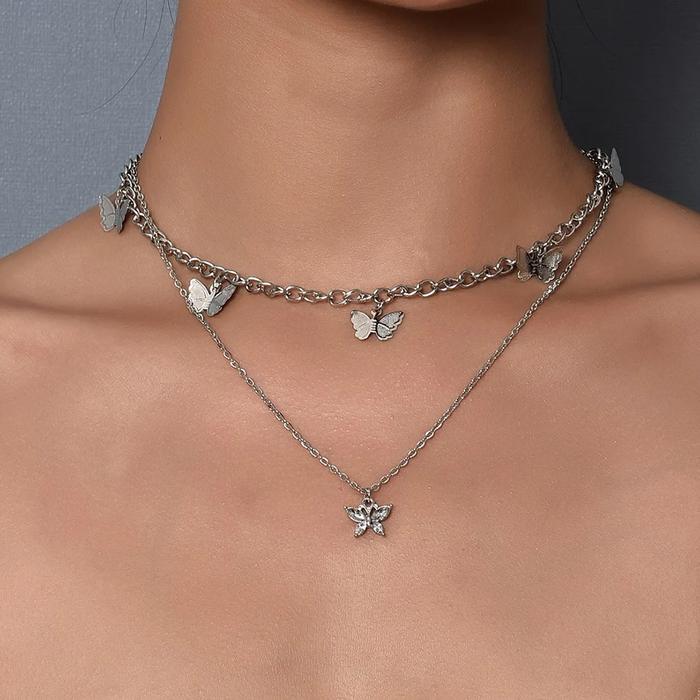 Подвеска-бабочка YWZIXLN в стиле бохо с кристаллами многослойная цепочка модные
