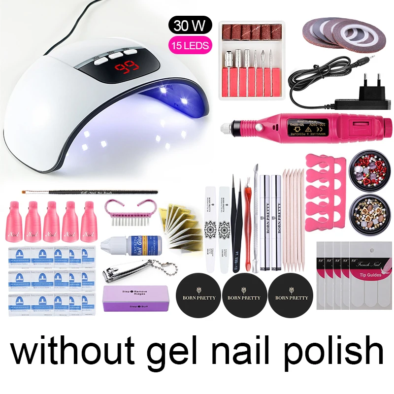 BORN PRETTY набор гель для ногтей УФ светодиодная лампа Сушилка наращивания Гель-лак