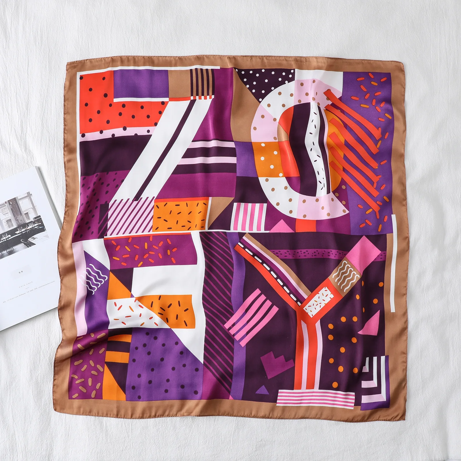 

2020 Fashion Female Lovely Small Scarf Head Band Small Square Towel New Type Silk Towel Female Four Seasons Can Use Neck Scarf