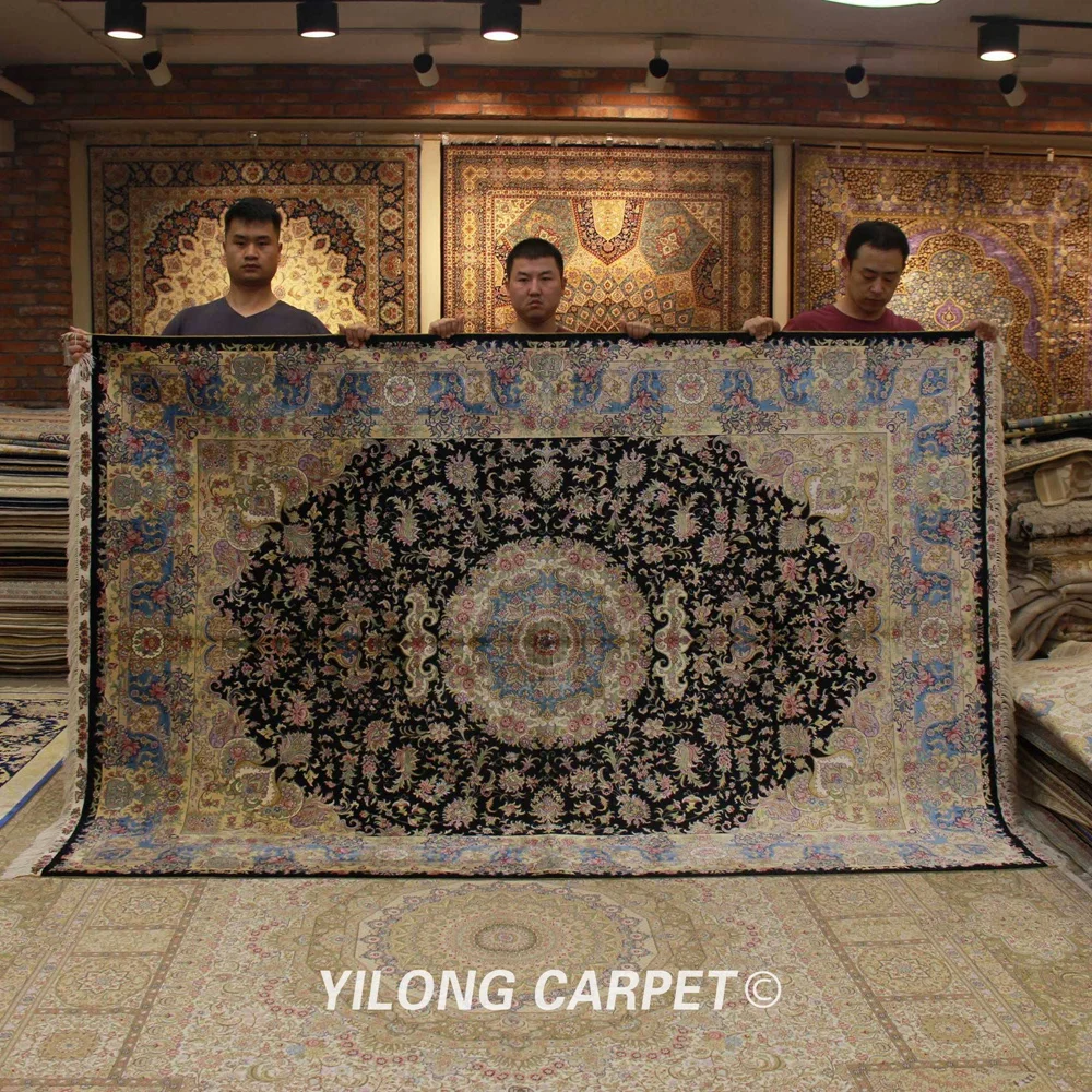 YILONG 6'x9' винтажный домашний шелковый ковер ручной работы персидские синие