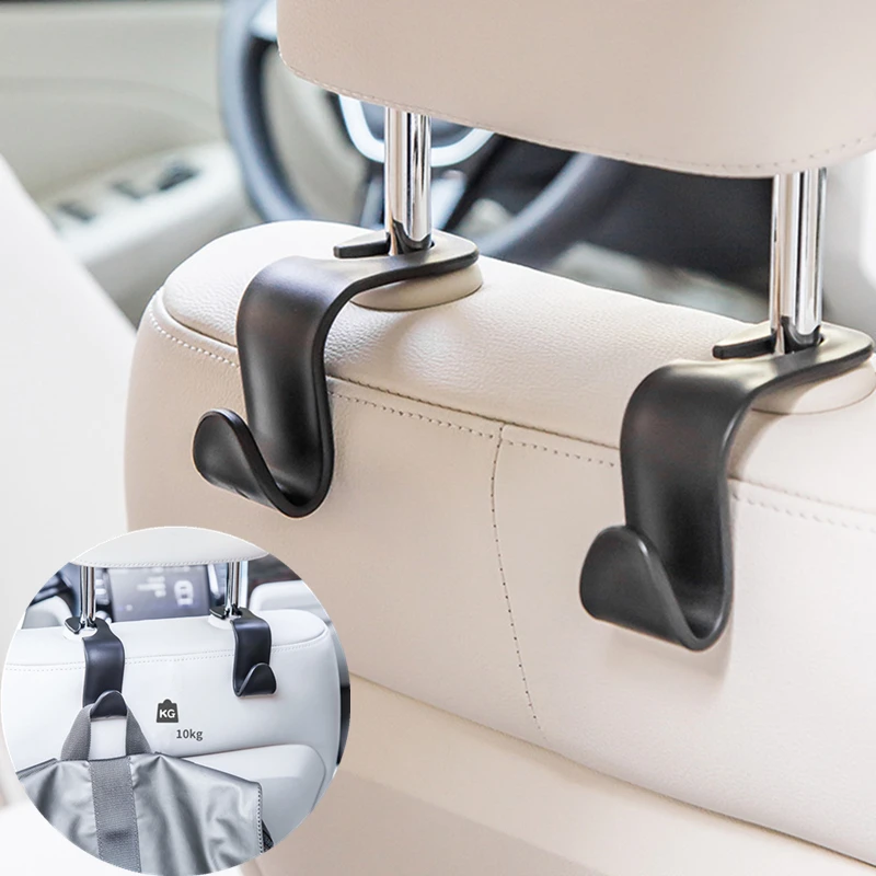 

Multi-functional Auto Seat Headrest Hanger Bag Hook Holder, For Bag Purse Cloth Grocery Storage,Car Interior Accessories "