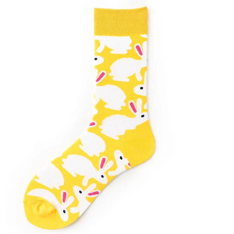 

Women Men Cotton Thick Warm Socks Unisex Sheep Egg Long Tube Funny Happy Skateboard Cool Crew Sock for Women Men