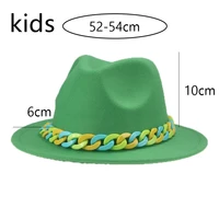hats for women kids boys girls panama solid chain 54cm fedora hat customize yellow black child winter hats sombreros de mujer