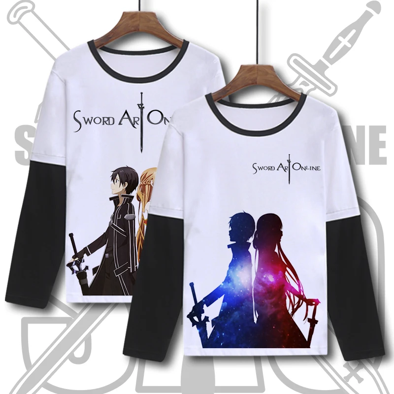 

Sword Art Online SAO T-Shirts Long Sleeve Shirts Anime Manga Yuki Asuna Yuuki Asuna Titania Erika Berserk Healer Cosplay Shirt